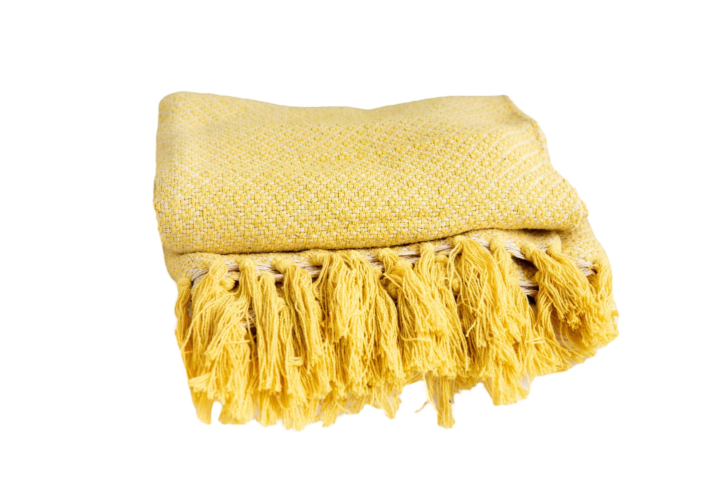 Yellow Rosalie Recycled Cotton Throw - By Namaste