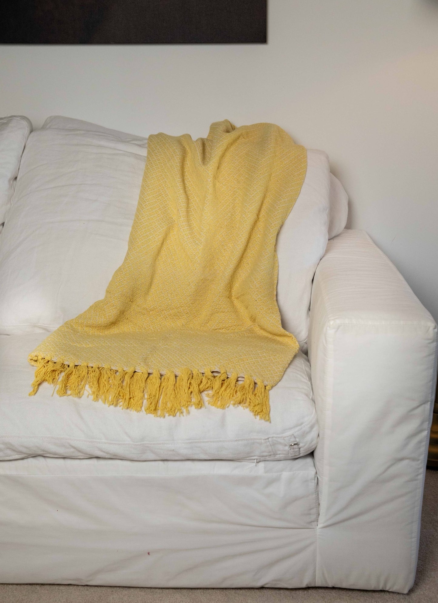 Yellow Rosalie Recycled Cotton Throw - By Namaste