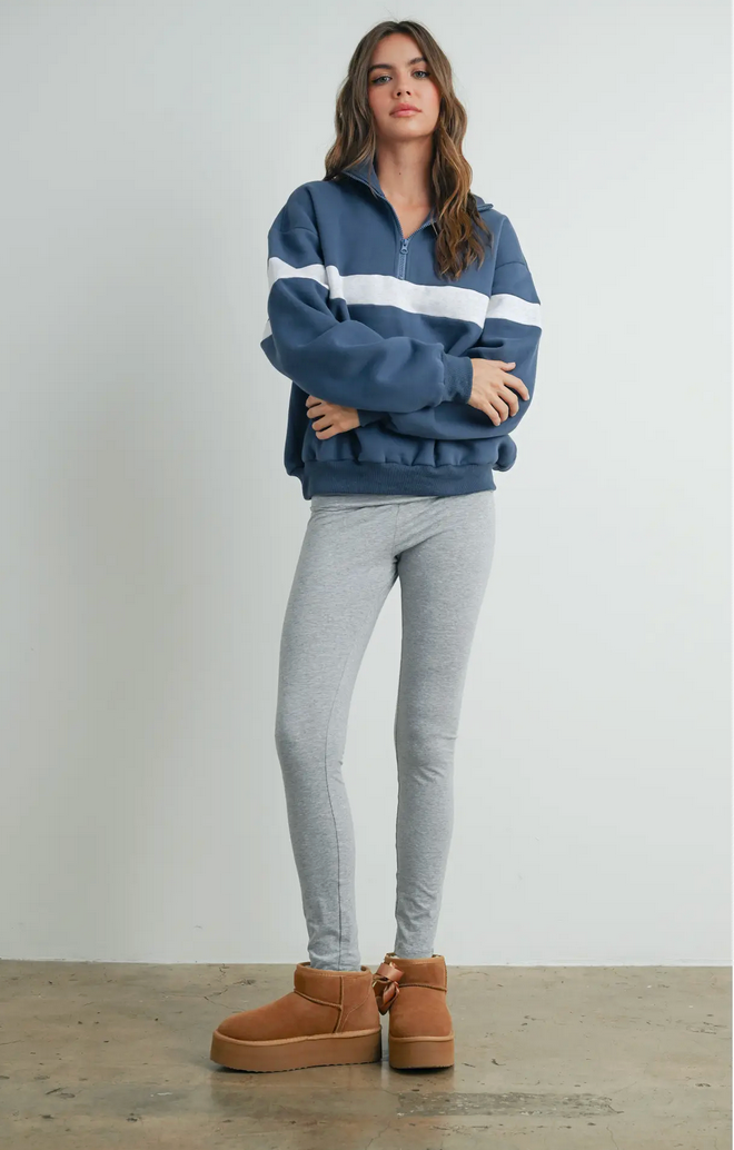 Half-Zip Collar Sweatshirt By: BUTTERMELON