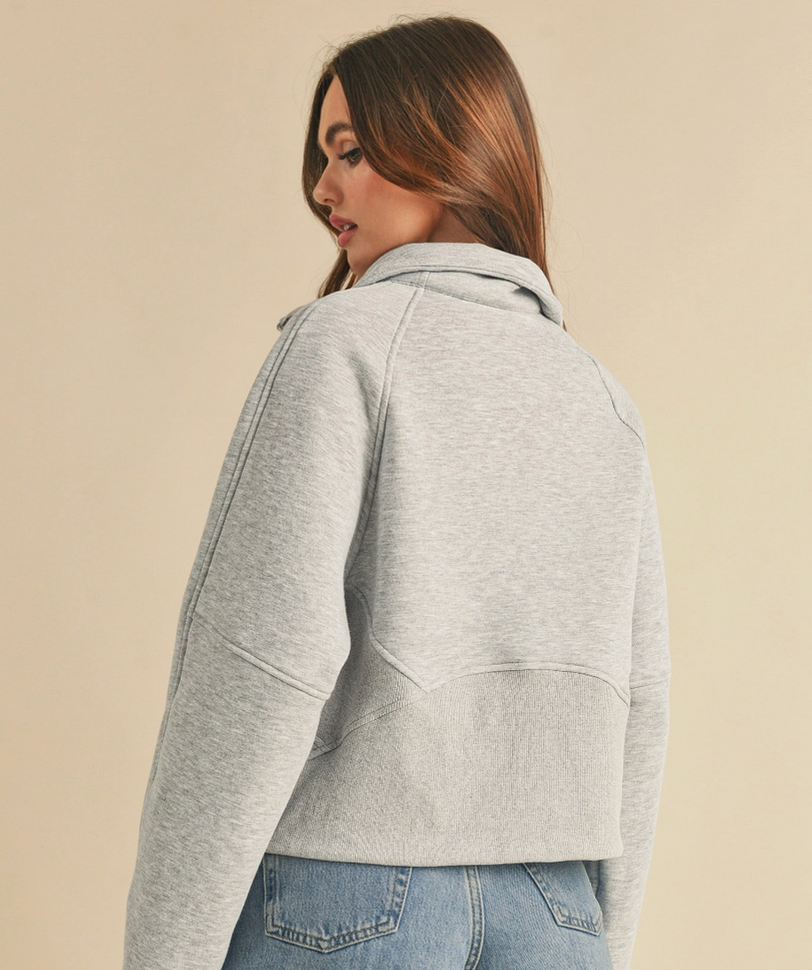 Dove Funnel Neck -Gray By: AEMI & CO