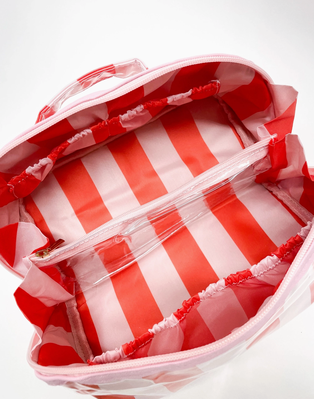 "Gloss & Go" Colorful Stripe Wipeable Cosmetic Bag - By Pip & Co.