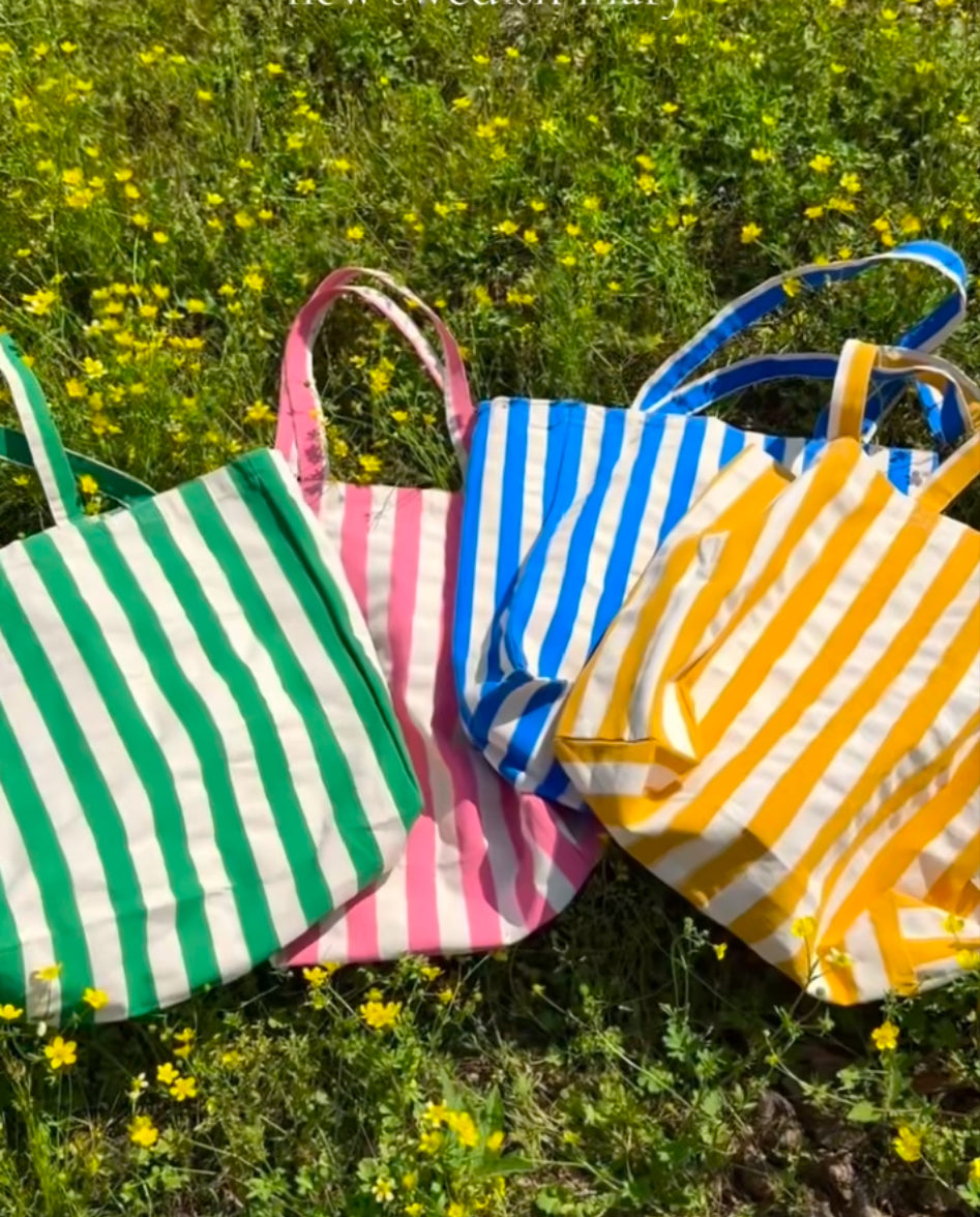 Striped Tote Bag - Orginal GREEN