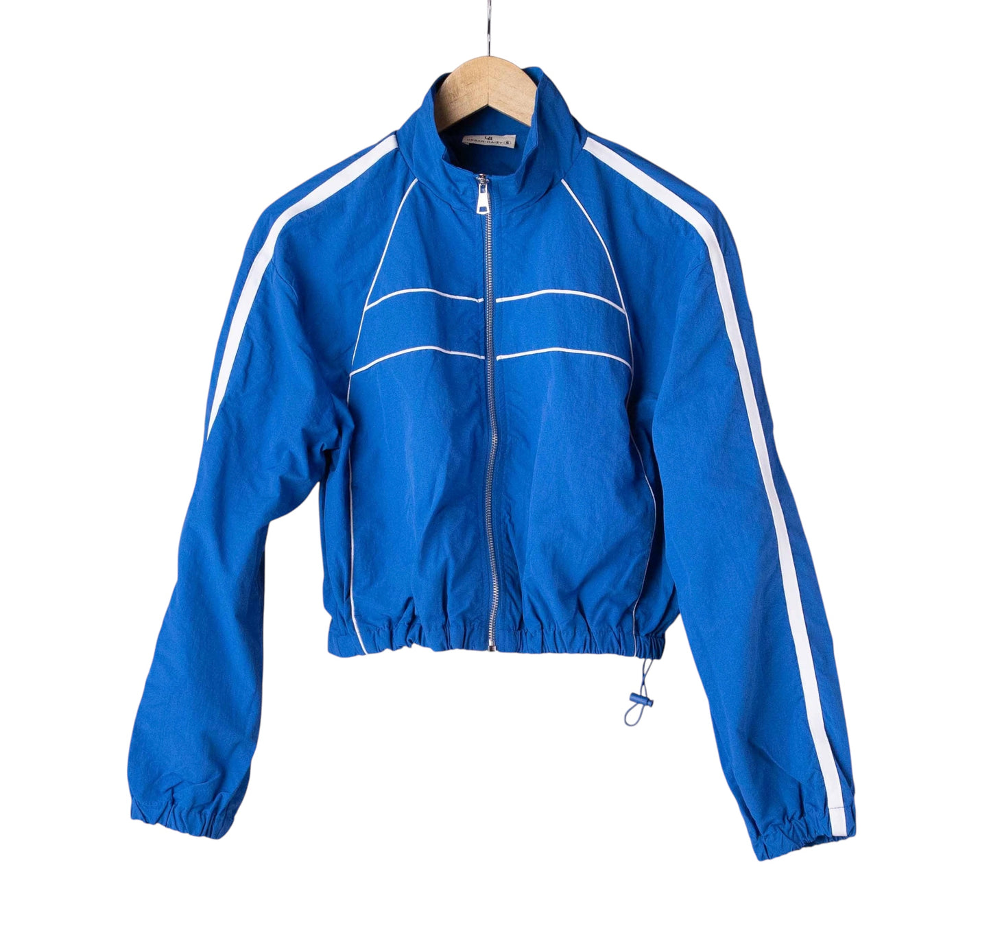 Retro Sport Cropped Track Jacket - Blue