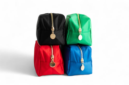 Emma Round Zippered Nylon Cosmetic Bag
