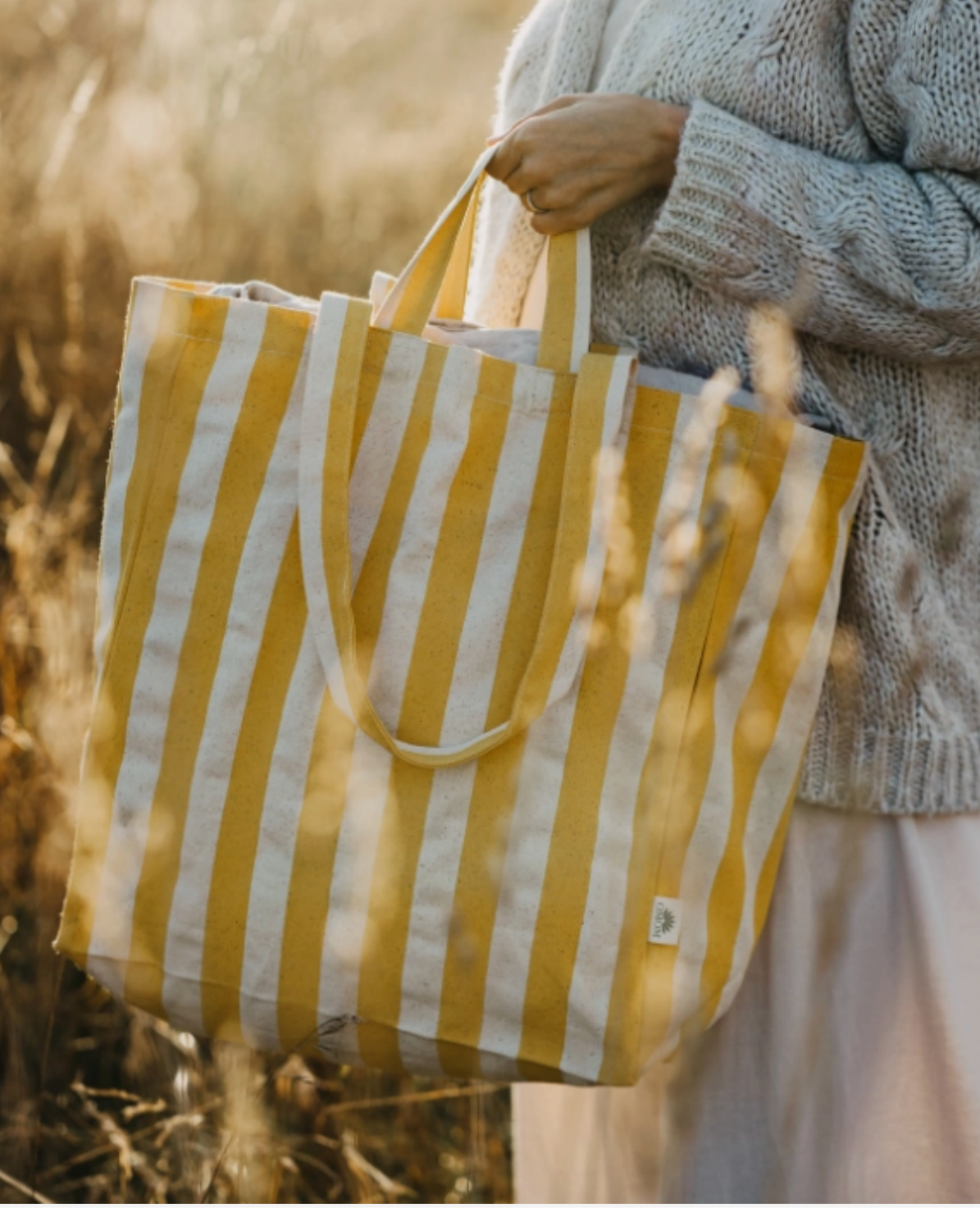 Striped Tote Bag - Orginal YELLOW