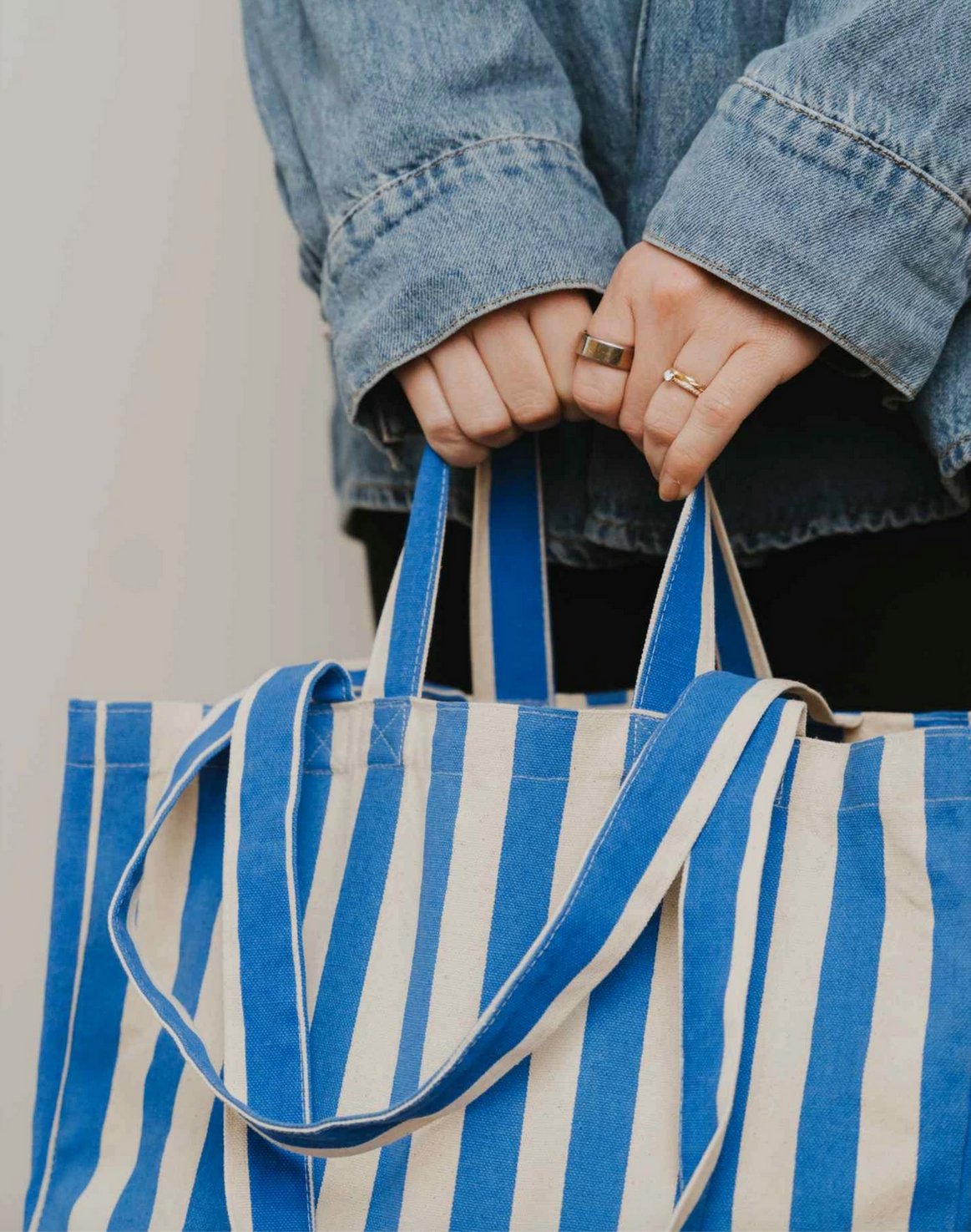 Striped Tote Bag - Orginal  BLUE
