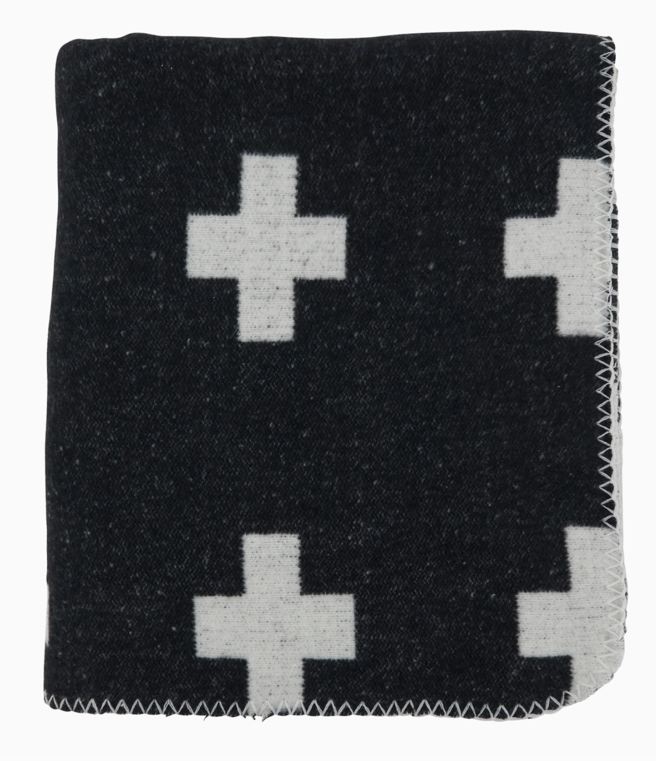 Black & White Reversable Plus Sign Throw - By Saro Lifestyle