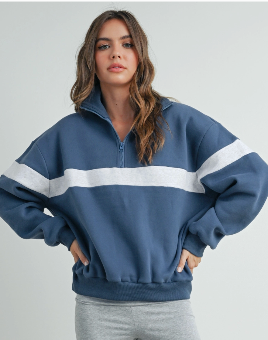 Half-Zip Collar Sweatshirt By: BUTTERMELON