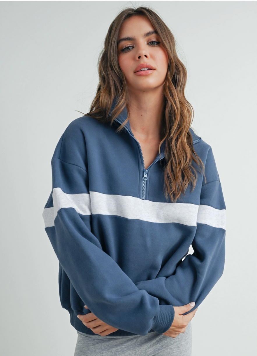 Half-Zip Collar Sweatshirt By: BUTTERMELON