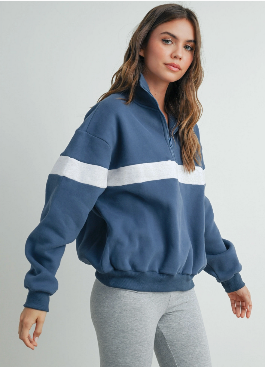 Half-Zip Collar Sweatshirt By: BUTTERMELON