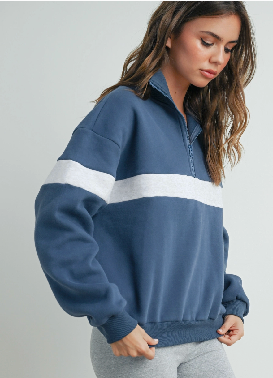 Half-Zip Collar Sweatshirt By: BUTTERMELON