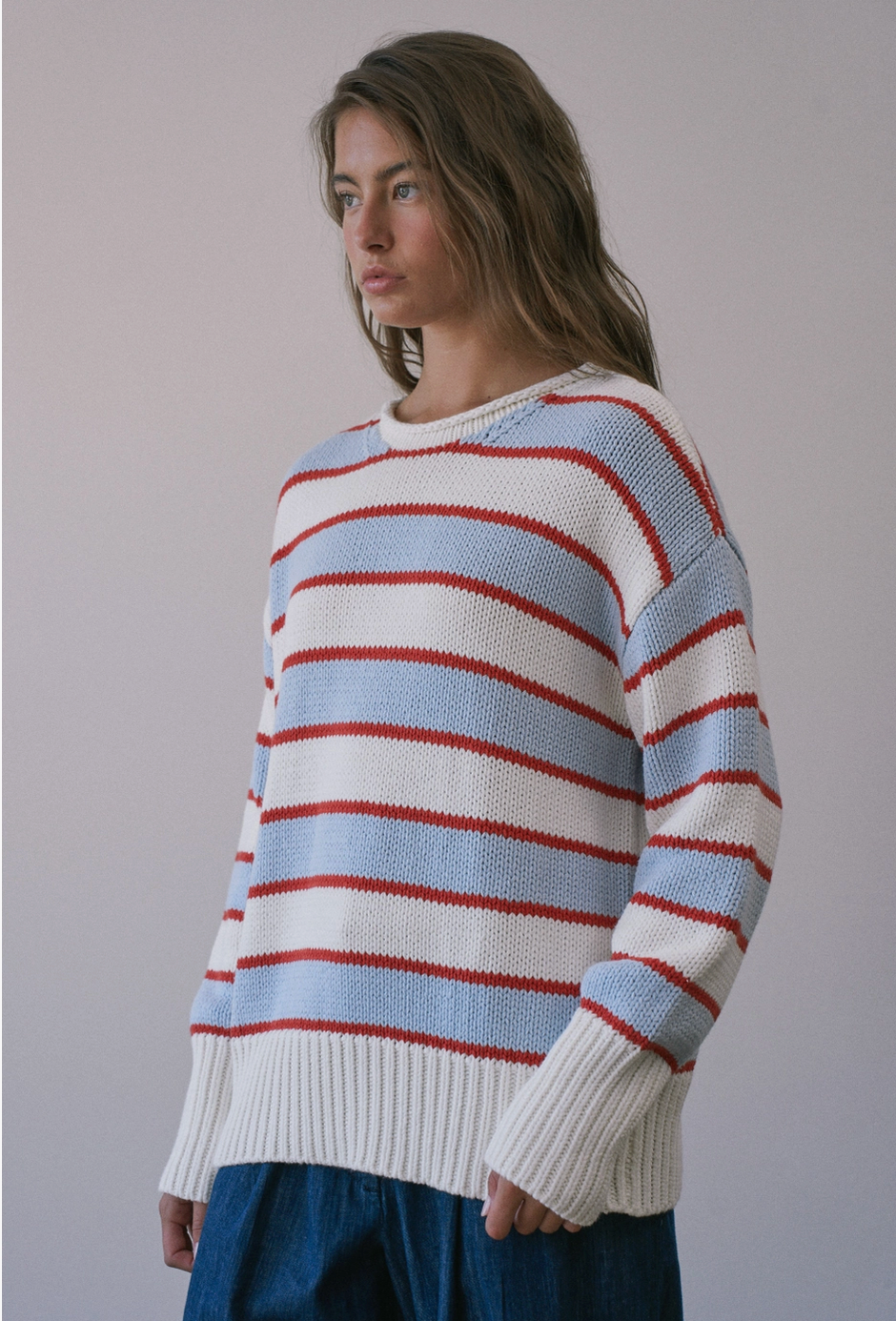 Frankie Striped Rollneck Sweater By: Creamon