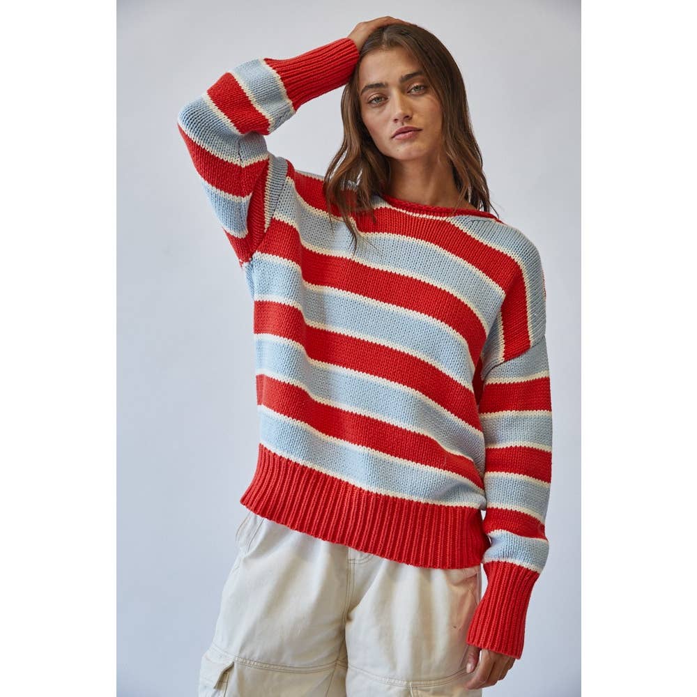 Striped Rollneck Sweater  - By Creamon