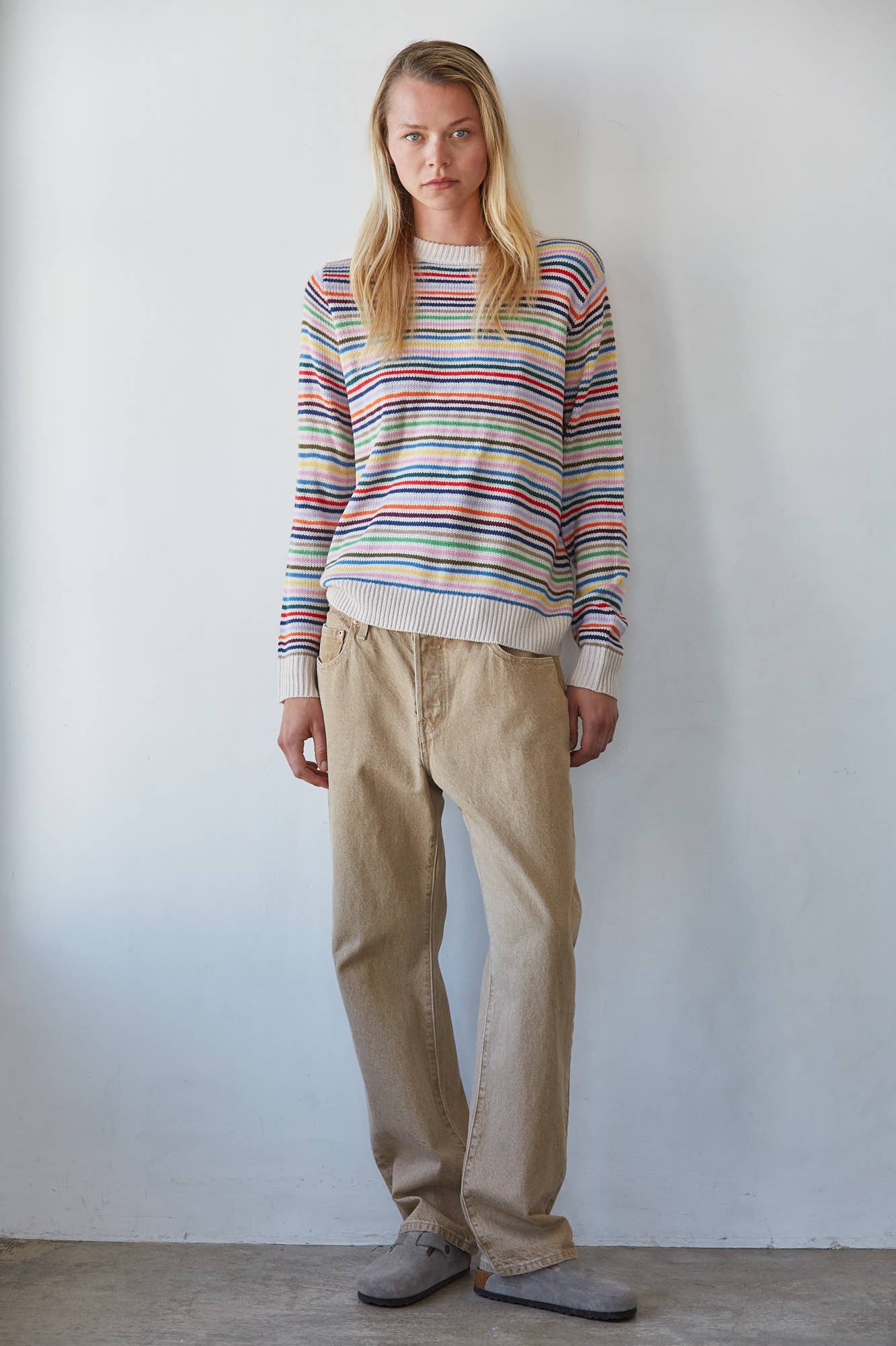 Multi Color Stripe Sweater - By Together