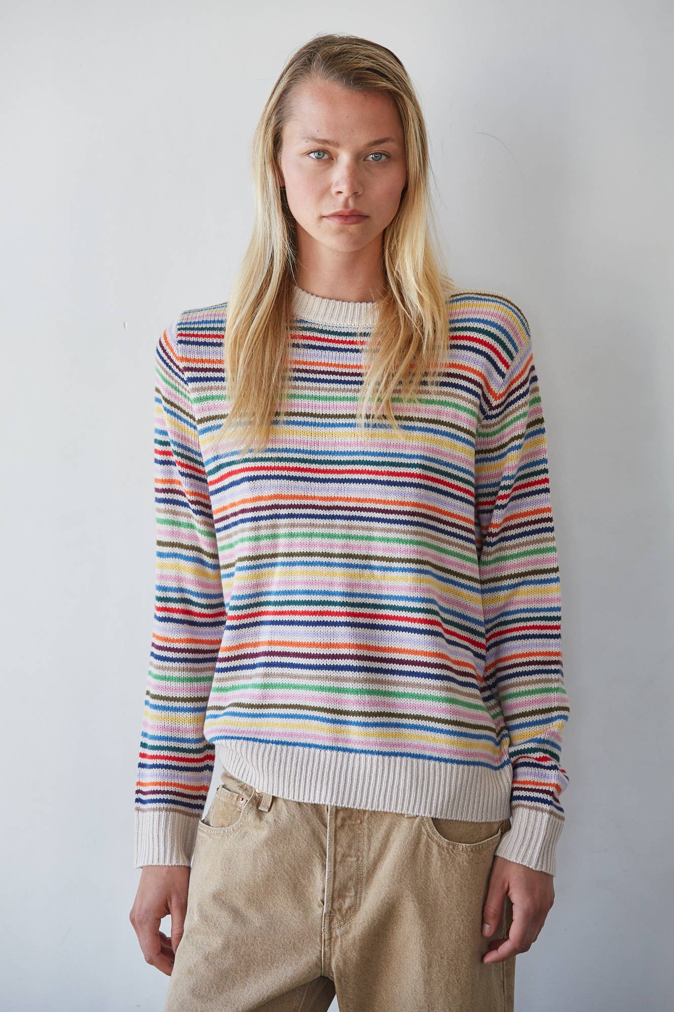 Multi Color Stripe Sweater - By Together