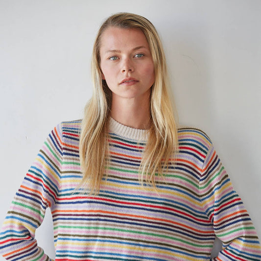 Multi Color Stripe Sweater - By Together
